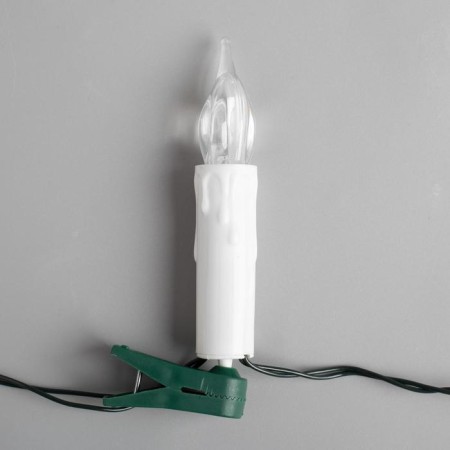 Garland “thread” 6 m with nozzles “candles on the clothespin”, IP20, dark thread, 30 LED, glow warm white, 220 V-4