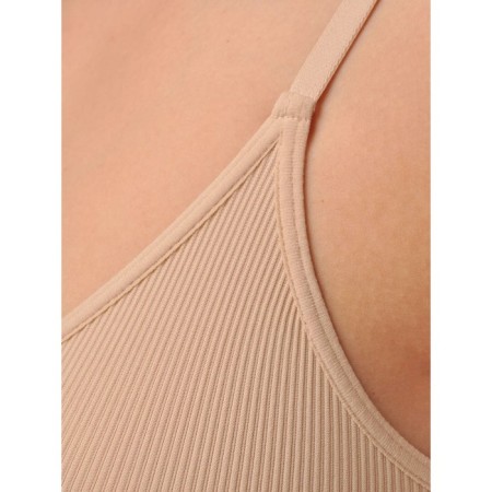 Female top on thin straps in the rubber Mirey Top V-Cutout Spala Stretta, size 46-48, bodily color-5