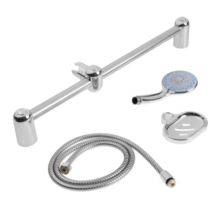 Shower Set Zein Zn0105, hose 150 cm, a stand with a soap dish, a watering can 5 modes, satin-8