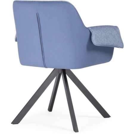 Chair on the metal frame Caita metal/fabric, black/blue 66x53x86 cm-3