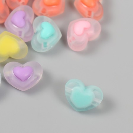 Busina Acryl "Heart in the Heart - Matte" set 25 pcs multi -colored 1x1.7x1.3 cm-2