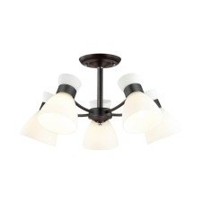 Wilma chandelier, E27, 5x40W, black color, white