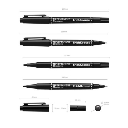 Marker Permanent Erichkrause Double P-80, bilateral, black-6