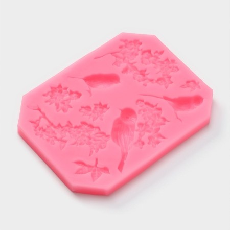 Mold Dolyana "Birds", silicone, 11.5 × 9 cm, color mix-2