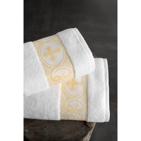 Arya Home Sarah towel, size 70x140 cm, white color-1