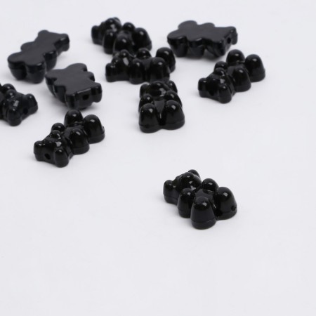 Bead "Bear marmalade" (set 10 pcs.), 1.8 × 1.2 × 0.8 cm, black color is-1