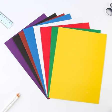 Cardboard of color A4, 8 sheets 8 colors non -unilateral “September 1: Bear” in the folder density 180 g/m-5
