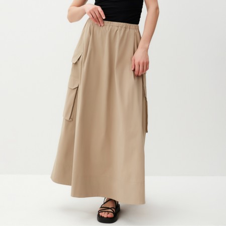 Women's skirt with Minaku pocket: safari beige color, rn 48-2