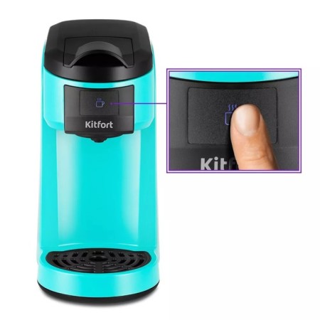Coffee machine KitFort KT-7121-2, capsule, 800 watts, 0.36 l, turquoise-5