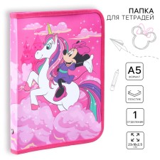 Plastic folder for notebooks A5, at lightning, Minnie Mouse