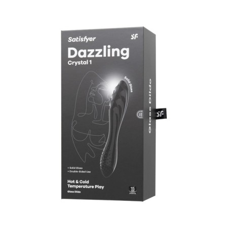 Bilateral phallimitator Satiffyer Dazzling Crystal 1, 18.5 cm, glass, black color-13