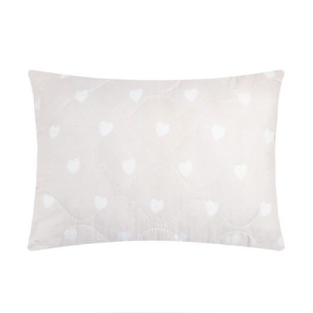 Decorative Etheel Pillow "Beige Hearts", 40x60cm, 100% polyester, microfiber