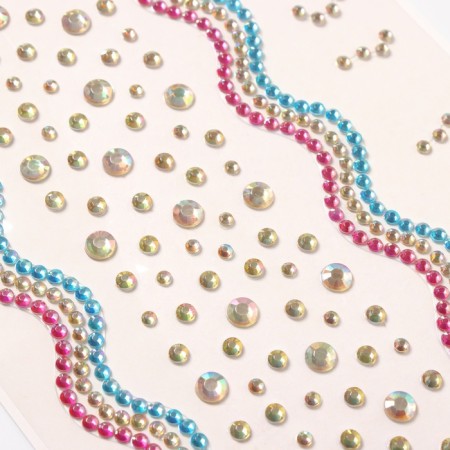 Sticker of rhinestone plastic "River" Golden 22.5x11.5 cm-2