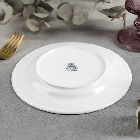 Porcelain dessert plate Wilmax Stella Pro, D = 18 cm, white color-4