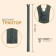 Lightning "Tractor", No. 10, detachable, automatic lock, 100 cm, dark gray color