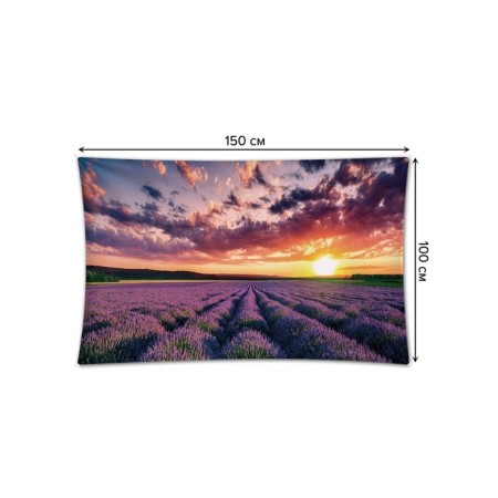 Decorative panel with photo printing "Lavender field", horizontal, size 100x150 cm-1