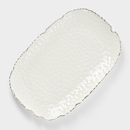 Ceramic "Pearl", 28 × 18 cm, white color