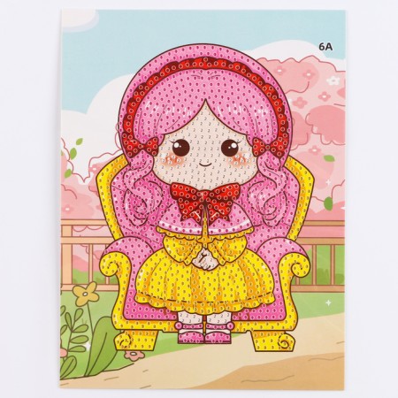 Diamond embroidery with partial filling of Bashira 13.7 × 18.3 cm, cardboard-2