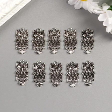 Decor Metal for creativity "Owl of point" (A37201) 2.5x1.2 cm-2