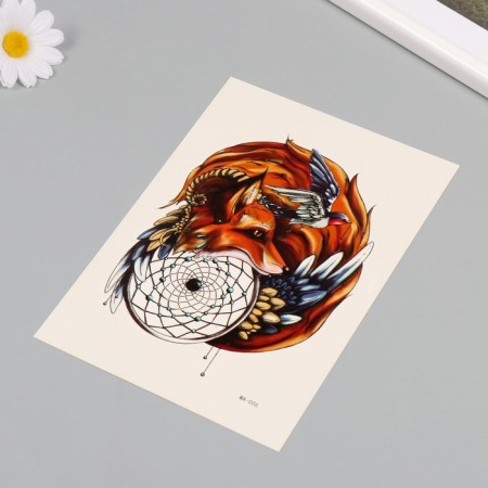 Tattoo on the body color "Fox - Keeper of Dreams" 26.1x14.6 cm-2