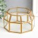Casket glass with a metal frame "with faces" gold 8.5x15x14.5 cm