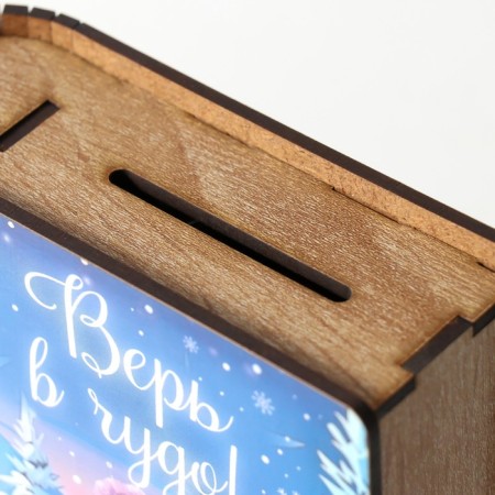 New Year's piggy bank "Believe in the miracle" 14x12x5 cm-3