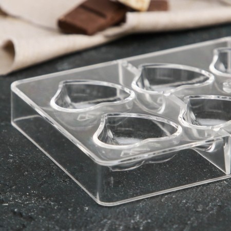 Form for chocolate and sweets "Heart", 20 × 12 × 2.5 cm, 8 cells (4 × 4 × 1 cm)-1