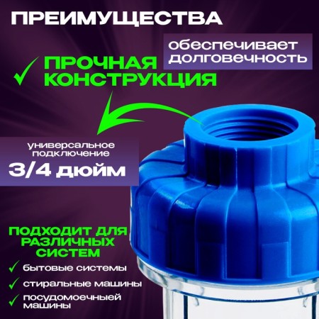 Zein passing filter, for household appliances, 3/4 ‘‘, without filler-1