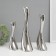 Ceramics candlestick for 1 candle "wave" d = 2.5 cm, silver, set 3 pcs h = 20, 25 and 30 cm