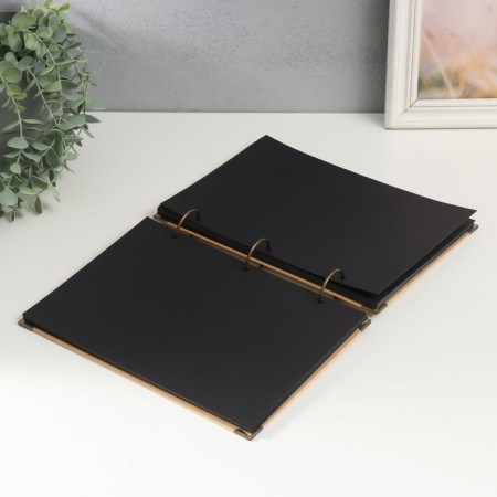 Photo album on rings 30 sheets "Recognition of love" Black sheets 26x18 cm-3