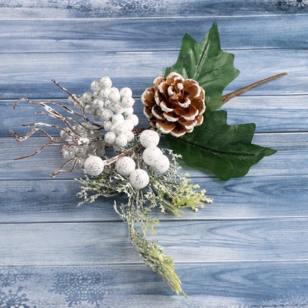 Decor "Winter Magic" bumps white berries, 23 cm