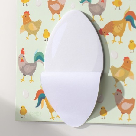 Magnet with a block for the records "Chicken or egg?" 12.5x12.5 cm-5