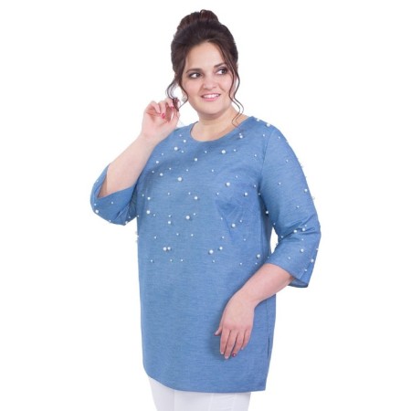 Female blouse, size 52, blue color