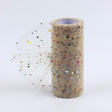 Fatin with multi -colored sparkles, 15 cm, 11 ± 1 g/sq.m, 23 ± 1 m, beige color No. 4