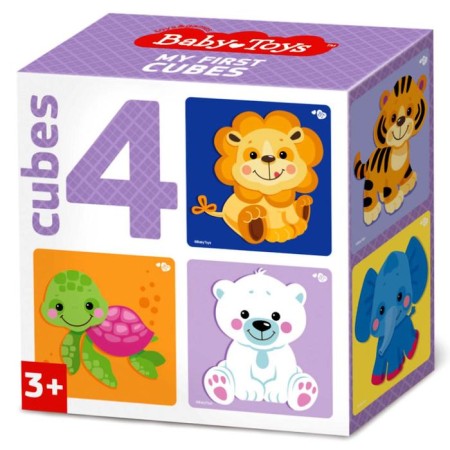 Cubes "Beasts", set 4 pcs