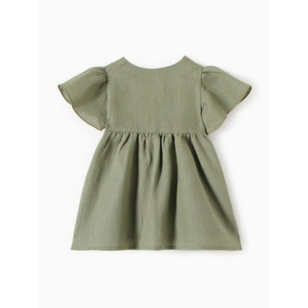 Платье детское Крошка Я Linen, р. 68-74, зеленый-9