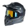 Glass-mask for motorcycle driving, glass tinted, black color, om-2