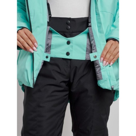 Ski costume female winter, size 46, turquoise color-12