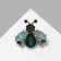 Brooch "Fly", green color in gold