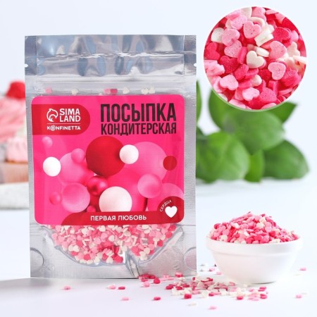 Sprinking confectionery "hearts": pink, red, white, 50 g.-2