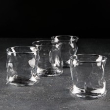 A set of low glass glasses Amorf, 340 ml, 4 pcs