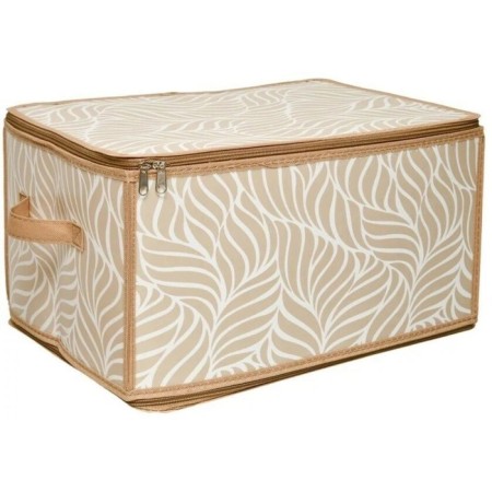 Folding box “Leaves”, 40x30x25 cm, beige