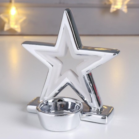Souvenir Ceramics Summary "Double Star" silver 12.8x7.8x12.3 cm-4