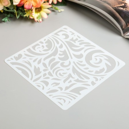Plastic stencil "Plant pattern" 15x15 cm-1