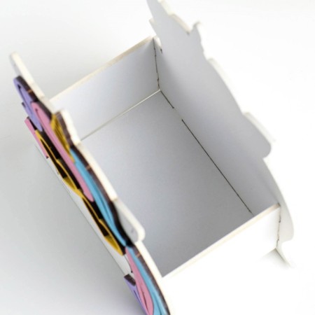 Kashpo wooden "unicorn" 13x7x14.5 cm white-4