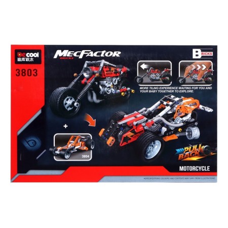 Designer with an inertial mechanism "Motocycle", 262 parts-1