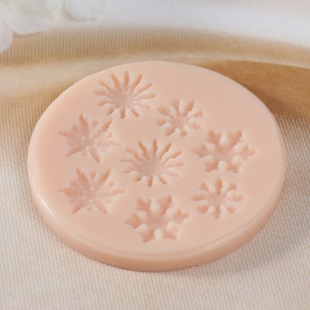 Mold Silicon "Snowflakes" No. 1 2x2x0.2 2.2x2.2x0.2 2.1x2.1x0.2 1.5x1.5x0.2 cm-2