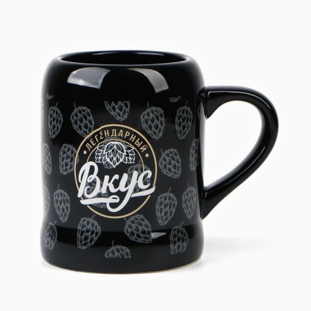 Ceramic beer mug "Beer - Drink of Gods", 600 ml, black color-2