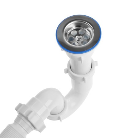 Siphon for washing ORIO S-41019, 1 1/2 "x40 mm, direct-flow, with corrugation 40x40/50 mm-2