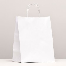 Crafts without printing, white, round handle 24 x 14 x 28 cm